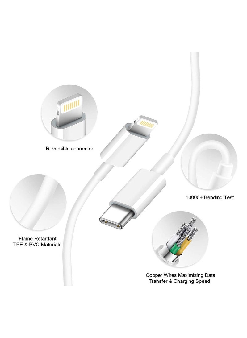 Fast Charger 【Apple MFi Certified】 20W PD Fast Type C Wall Charger with 6FT Charging Cable Compatible iPhone 13/13 Mini Pro Max/12 Pro Max/12 Mini/11 Pro - Image 2
