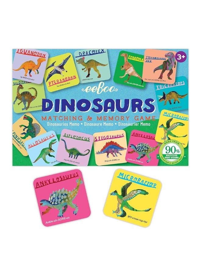eeBoo Dinosaurs Little Memory and Matching Game, 3 years - Image 1