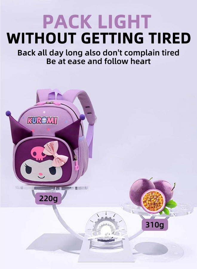 Kids Backpack - Lightweight Waterproof School Bag - Cartoon Girls School Bag Kids School Bag Kuromi Purple Mini School Bag For Preschoolers - Image 4