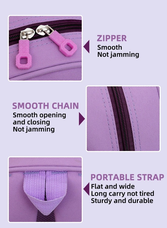 Kids Backpack - Lightweight Waterproof School Bag - Cartoon Girls School Bag Kids School Bag Kuromi Purple Mini School Bag For Preschoolers - Image 5