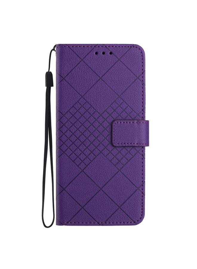 S-TOP Case For Samsung Galaxy M53 5G Rhombic Grid Texture Leather Phone Case - Image 2