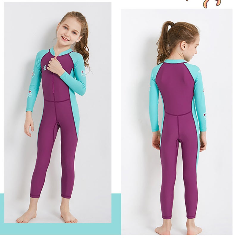 Kids Swimsuit: Rose Size S Premium Spandex-Nylon Fabric - UPF 50+ Full Body UV Protection Full Body Swim Suit for Kids Swimming, Snorkeling, Surfing - Image 5