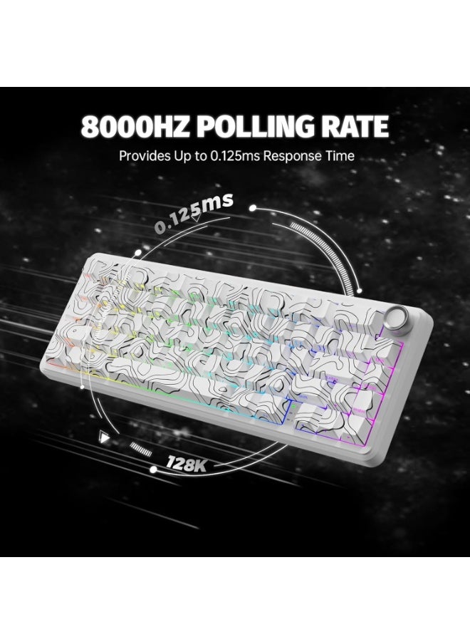Attack Shark X65PRO HE Rapid Trigger Wireless Gaming Keyboard, 0.01mm RT Accuracy 8KHz Polling Rate Wired Keyboard with Magnetic Switch, Tri-Mode, Adjustable Actuation, RGB Lighting for PC/Mac/Gamer  - Image 3