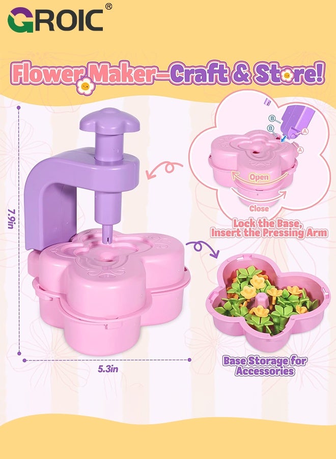 GROIC Fabric Flower Bouquets Toys,Arts and Crafts for Kids,DIY Flower Making Kit, Creative Arts and Crafts for Kids,Preschool Educational Toys for Building Your Flower Bouquet - Image 2