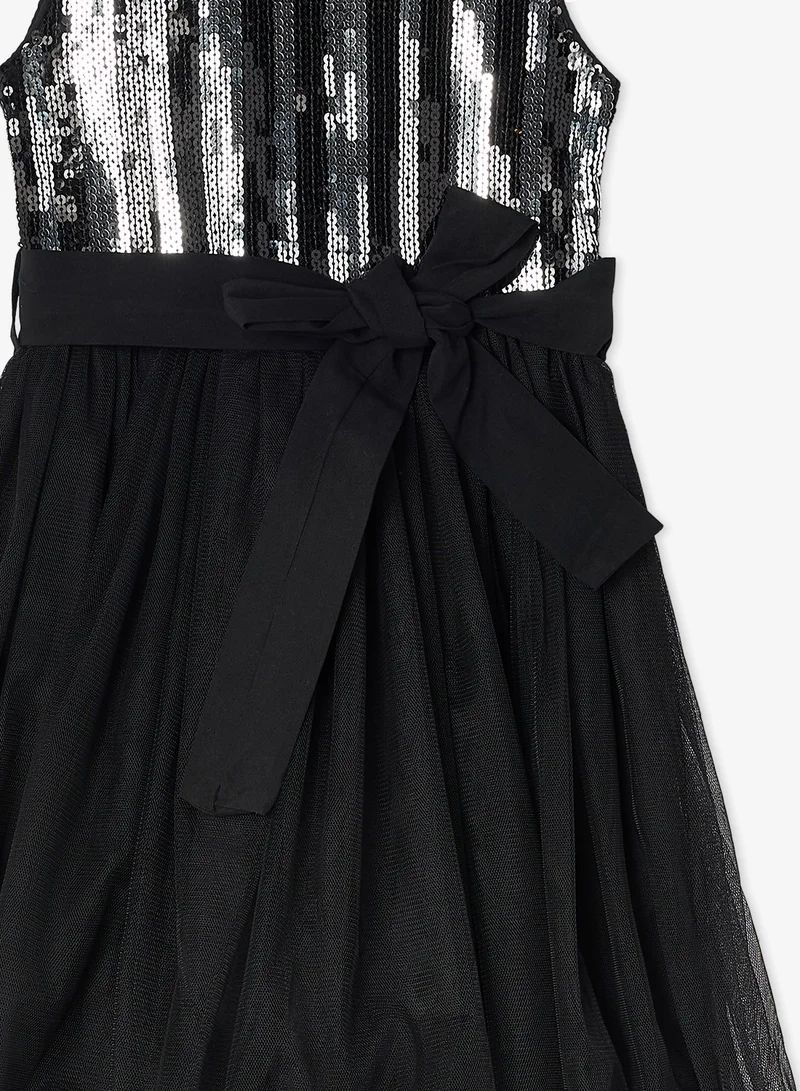 Little Golden Apple Sequin Bodice Tulle Dress