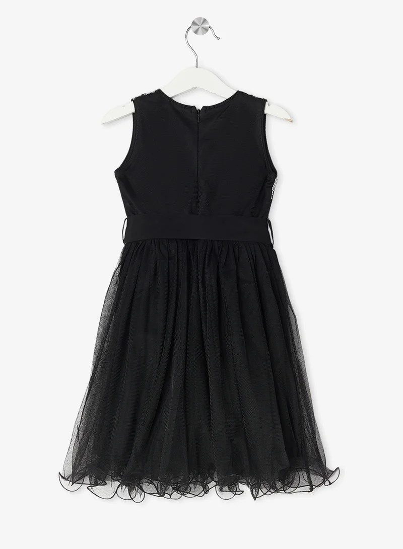 Little Golden Apple Sequin Bodice Tulle Dress