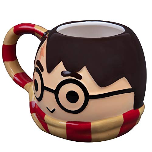 Harry Potter Figural Coffee Mug, 24 oz - Cute Chibi Design with Gryffindor Scarf Handle - Ceramic - Image 3