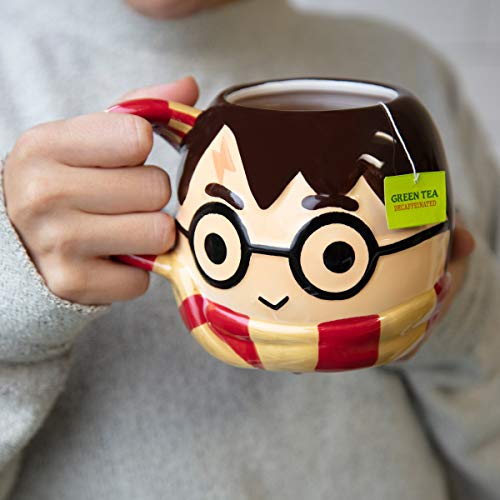 Harry Potter Figural Coffee Mug, 24 oz - Cute Chibi Design with Gryffindor Scarf Handle - Ceramic - Image 5