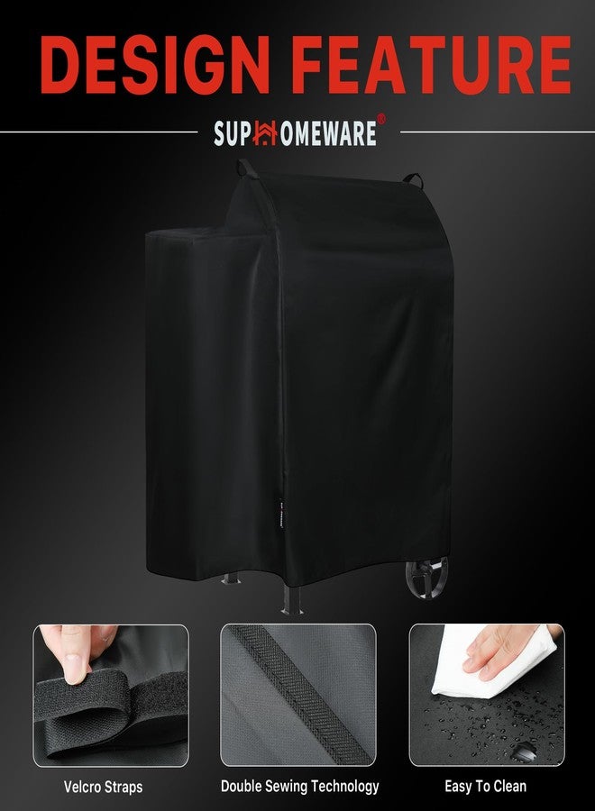 Suphomeware Ventical Pellet Smoker Cover for Pit Boss 4/5 Series，PBV4PS1，PBV5PW1，PBV4PS2, 600D Black Waterproof Grill Cover with Speacial Zipper Design. - Image 5