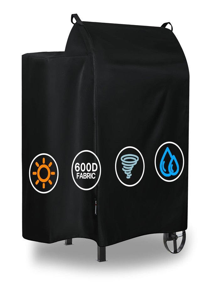 Suphomeware Ventical Pellet Smoker Cover for Pit Boss 4/5 Series，PBV4PS1，PBV5PW1，PBV4PS2, 600D Black Waterproof Grill Cover with Speacial Zipper Design. - Image 1
