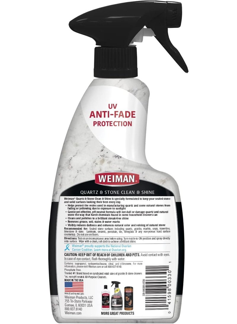 ويمان منظف وملمع أسطح الكوارتز من Weiman - نظف وأضف لمعانًا إلى أسطح الكوارتز والجزر والأسطح الحجرية مع حماية من الأشعة فوق البنفسجية - Image 2
