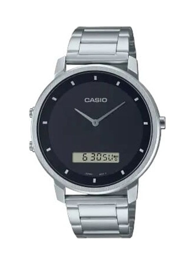 CASIO Men Casio Watch Men Analog Digital Black Dial Stainless Steel Band MTP-B200D-1EDF. - Image 1