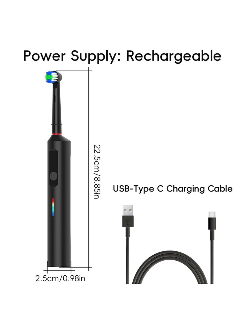 Generic - Rotating Electric Toothbrush, 3 Modes USB Fast Rechargeable Rotary Electric Toothbrush with Timer, Travel Case and 2 Brush Heads - Image 1