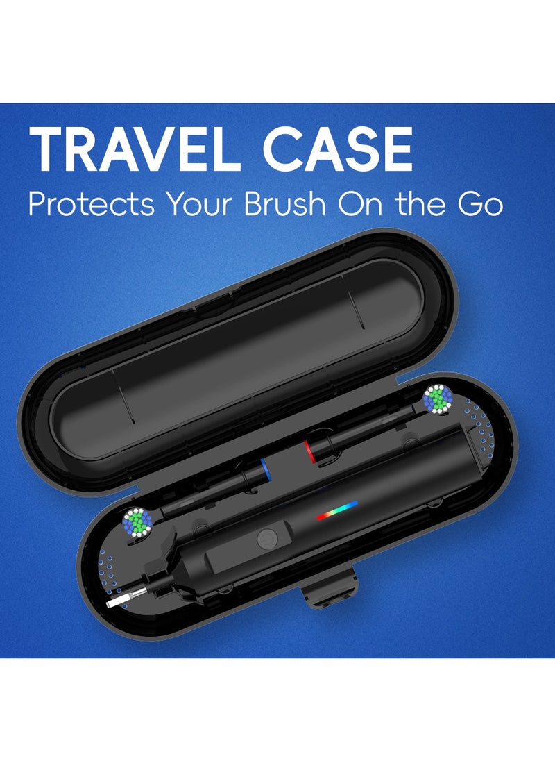 Generic Rotating Electric Toothbrush, 3 Modes USB Fast Rechargeable Rotary Electric Toothbrush with Timer, Travel Case and 2 Brush Heads  - Image 4