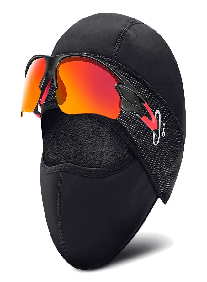 SYOSI قبعات دراجة شتوية تحت الخوذة، قبعة فليس حرارية مع غطاء وجه للرجال والنساء مقاومة للماء والرياح، قبعة جمجمة للدراجات، قبعة تزلج، قناع بالاكلافا، بطانة خوذة للدراجات للدراجات الرياضية - Image 1