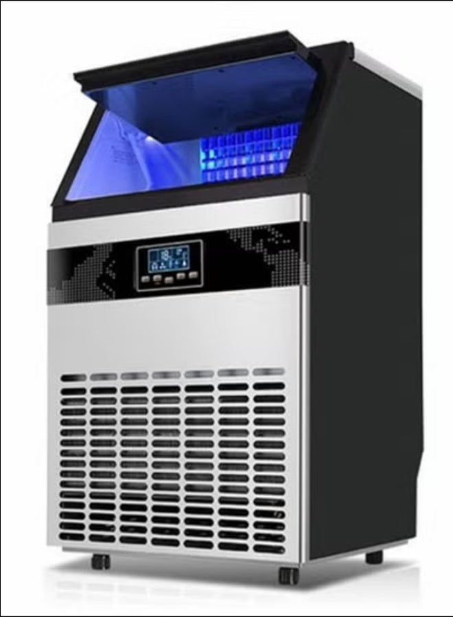 Cool Baby Commercial Ice Maker Ice Machine Self Clean, 36 Cubes per Batch in 11-18 Minutes 55KG/24H,15KG Storage Bin, Advanced LCD Panel w/Clear Indicators。Automatic water intake and bottled water can be used - Image 1