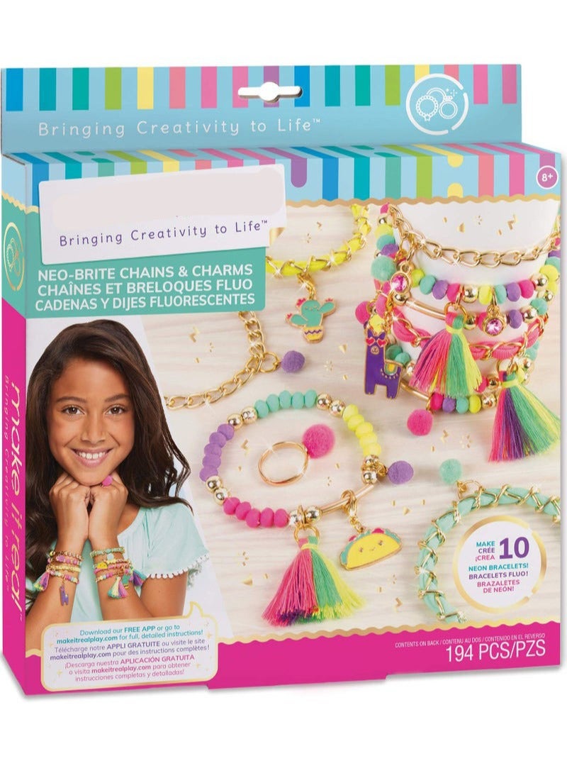 DIY Charm Bracelet Making Kit with Case, Arts and Crafts Kit with Beads and Charms for Unique Jewelry Making - Image 1