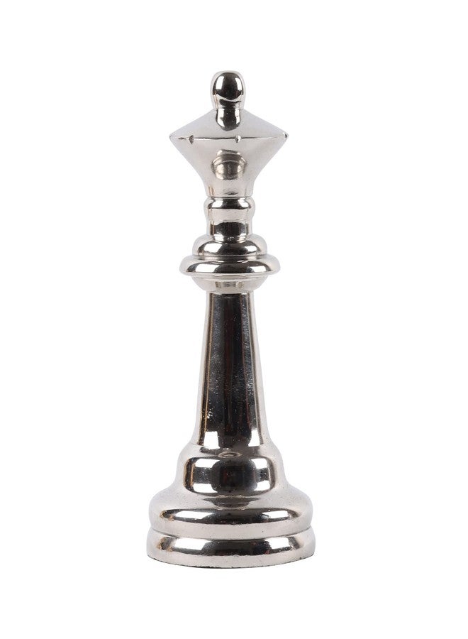 Decor de Maison Brings Handcrafted Chess King Queen Small - Set Decorative Showpiece|chess pieces for home decor|Sculpture for Livingroom, Drawingroom, Office, Table, Desk & Shelf In Silver (6x6x14cm) - Image 3