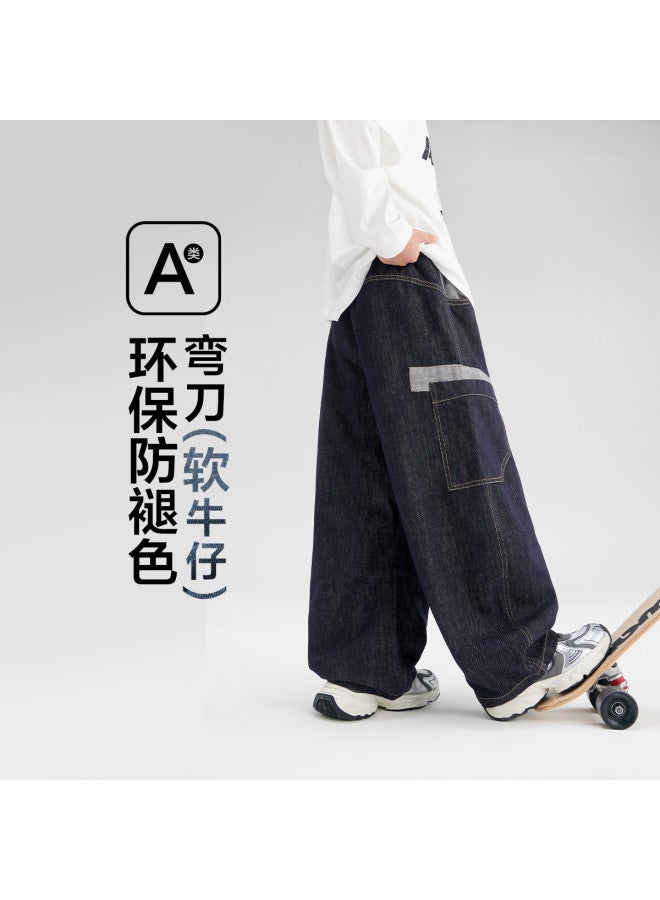 Zuoxi Boys' Jeans Spring/autumn Style Kids' Cargo Pants Loose Trendy Big Boys' Trousers 2025 New Long Pants - Image 2