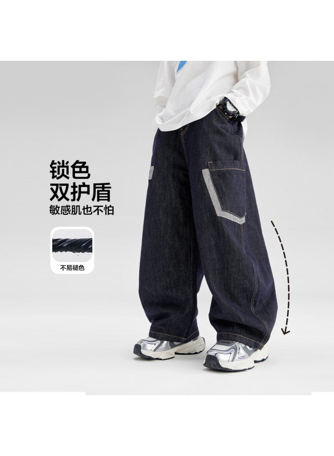 Zuoxi Boys' Jeans Spring/autumn Style Kids' Cargo Pants Loose Trendy Big Boys' Trousers 2025 New Long Pants - Image 3
