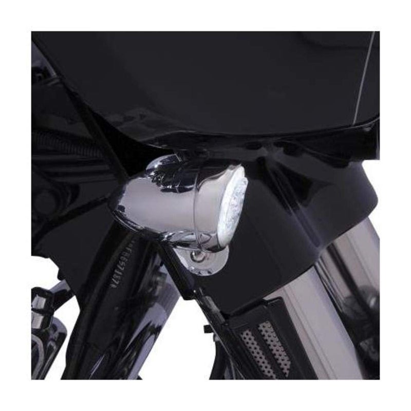 Fang Front LED Signal Light Inserts Chrome