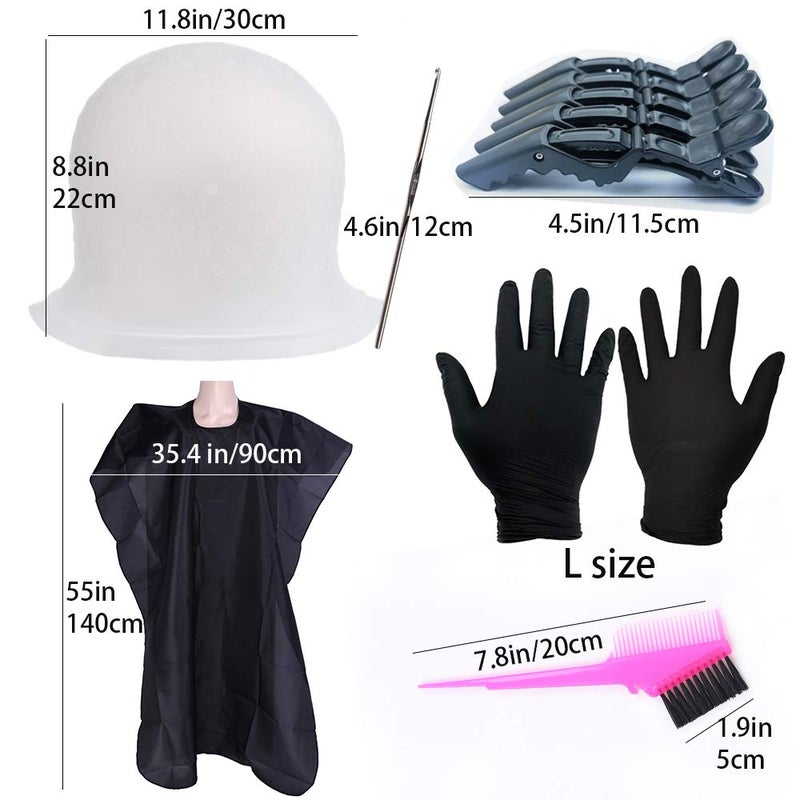 RJMBMUP Silicone Highlight Caps Set for Color Hair 2 PCS Professional Reusable Highlighting Caps with Hooks & Salon Hairdressing Dyeing Staining Tools for Women Men - Image 2