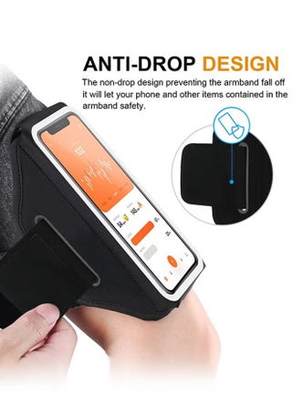 الشريط الهاتف لتشغيل, الهاتف الخلوي تشغيل الشريط مع Airpods زيبر جيب, الشريط حالة تشغيل حامل لآيفون 15 14 13, غالاكسي S23 S22 الشريط الذراع مع البطاقة / حقيبة المفتاح - view 5