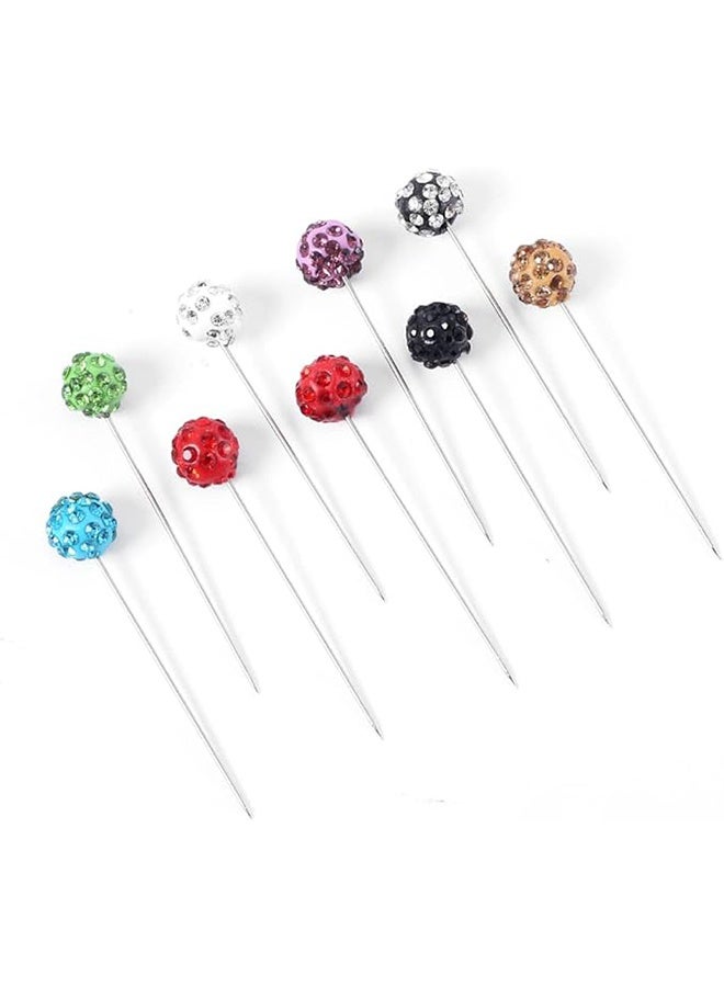 Sweet Life 30PCS Hijab Pins with Safety Caps - Black Crystal Rhinestone Ball Muslim Hijab Scarf Pins - Image 4