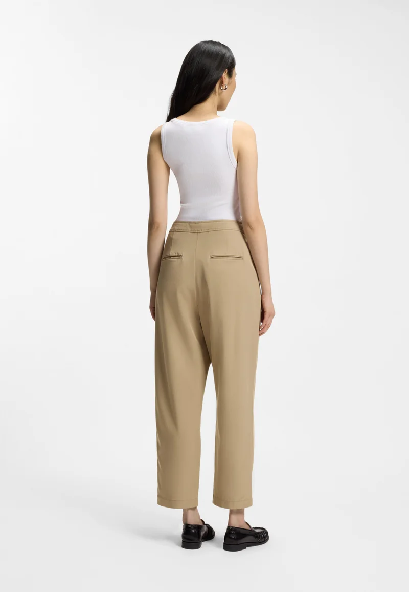 BOSS Tapered-fit trousers with front pleats