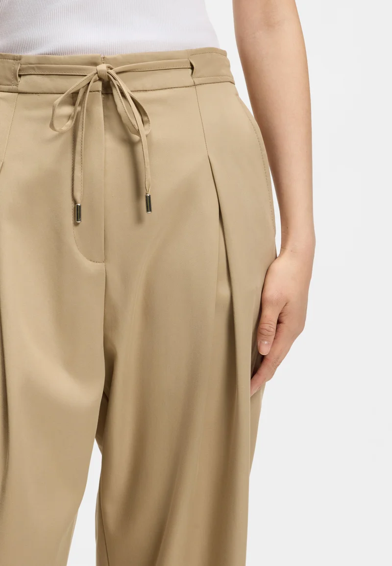 BOSS Brown Tapered-fit trousers with front pleats for Women | Best Price UAE