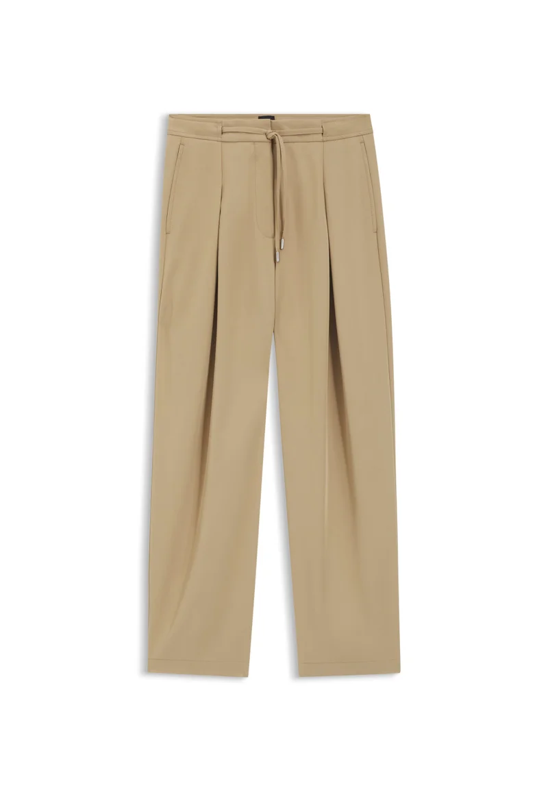 BOSS Brown Tapered-fit trousers with front pleats for Women | Best Price UAE