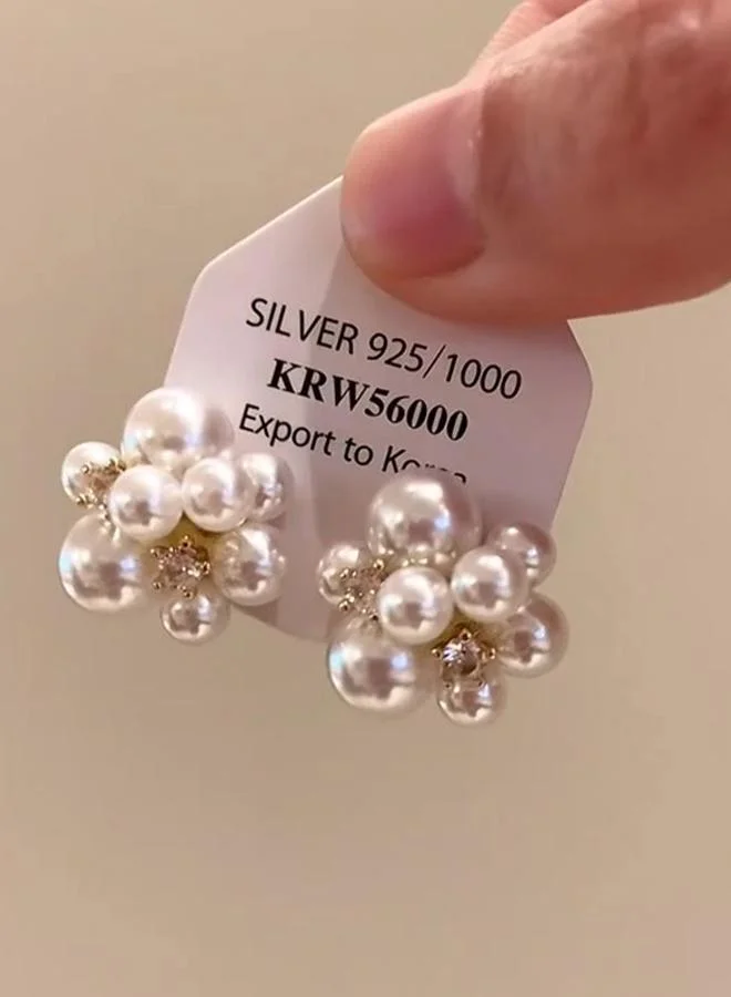 Take Two  Cluster Pearl Stud Earrings for Women | Best Price UAE