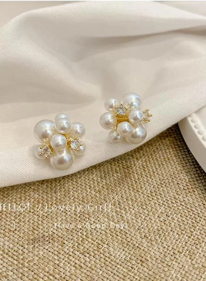 Take Two  Cluster Pearl Stud Earrings for Women | Best Price UAE