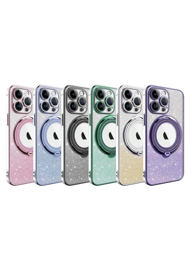 S-TOP Case For iPhone 12 Pro Rotation MagSafe Holder Gradient Glitter TPU Phone Case - Image 2