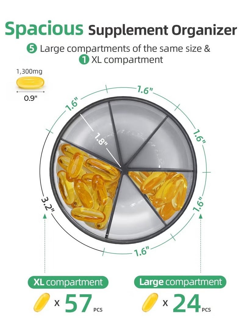 general Large Supplement Organizer Bottle, Holds Plenty of Vitamins in 1 Monthly Pill Dispenser with Anti-Mixing & Wide Openings Design, Easy to Retrieve Meds, Includes 20 Pcs Stick-on Labels - Image 2