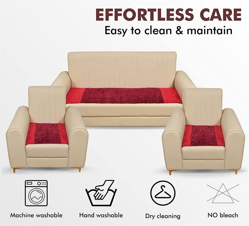 GLOY GLOY Sofa Cover Cotton Polyester for Living Room Sofa L Shape Sofa Hall Sofa 5 Seat Sofa Bedroom Sofa 5 Seater Red Wine - Image 4