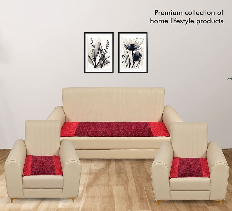 GLOY GLOY Sofa Cover Cotton Polyester for Living Room Sofa L Shape Sofa Hall Sofa 5 Seat Sofa Bedroom Sofa 5 Seater Red Wine - Image 3