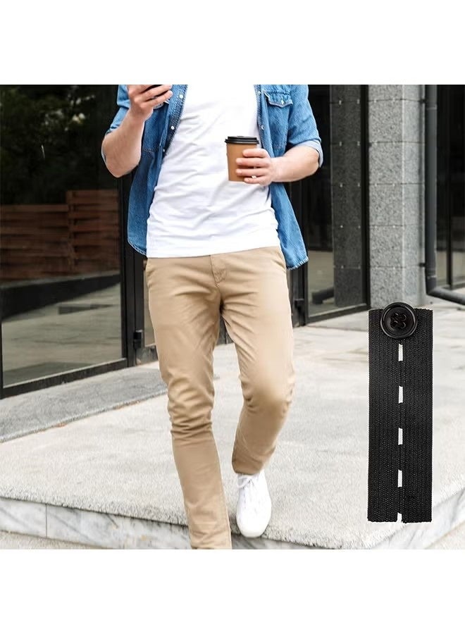 10 PCS Waist Extender Button Elastic Comfy Adjustable Waistband Expanders for Men and Women Jeans Pants Skirt Dress Trousers (Black) - Image 5