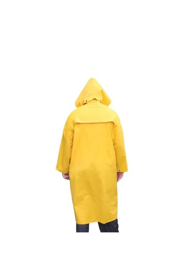 معطف واق من المطر من مادة البولي فينيل شديد التحمل مع جيوب - Image 3