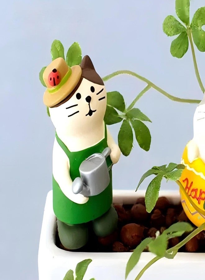 Gwindrise Miniature Cat Garden Figurines Set, 3 Pieces, Decorative Resin Kitty Flower Ornaments for Home, Office, Desk Decor, Funny Gifts for Mom Cat Lovers or Gardening - Image 2