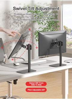 FlashHawk Desktop Single Monitor Arm for 14-27 inch Monitors,Tiltable and Rotatable,Load Bearing 8.5Kg,Max VESA 100*100MM  - Image 4