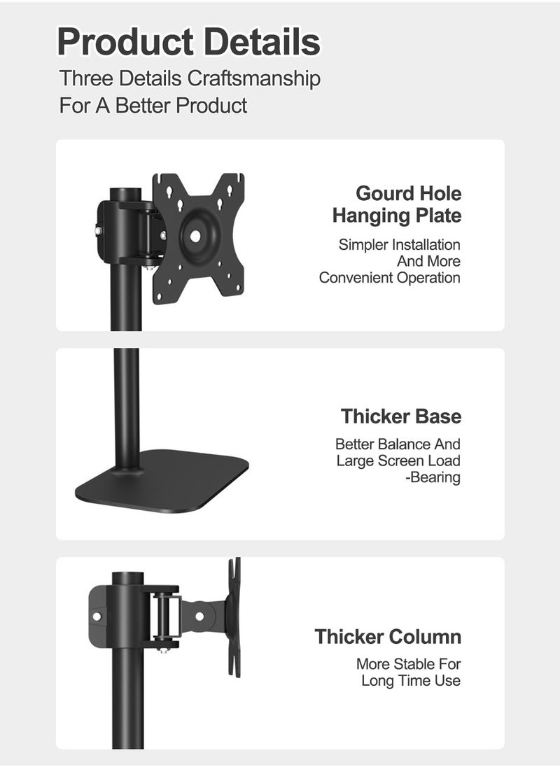 Desktop Single Monitor Arm for 14-27 inch Monitors,Tiltable and Rotatable,Load Bearing 8.5Kg,Max VESA 100*100MM