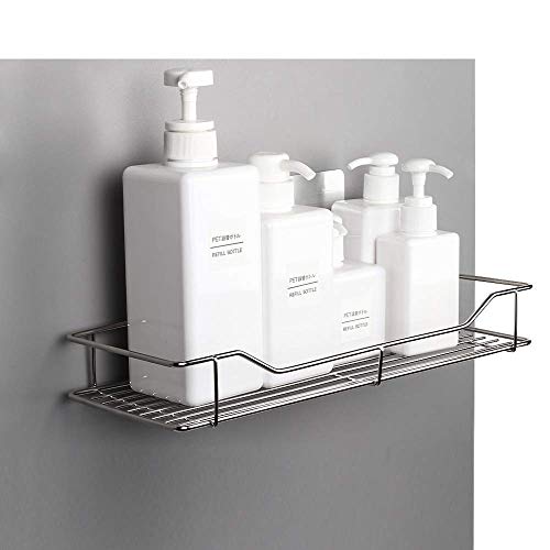 LUVINA Stainless Steel Multi Purpose Bathroom Shelf/Rack Silver Chrome Bathroom Simple Rack for Shampoo - Image 3