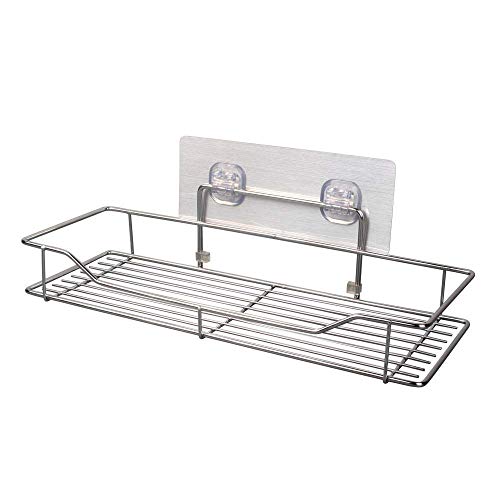 LUVINA Stainless Steel Multi Purpose Bathroom Shelf/Rack Silver Chrome Bathroom Simple Rack for Shampoo - Image 1