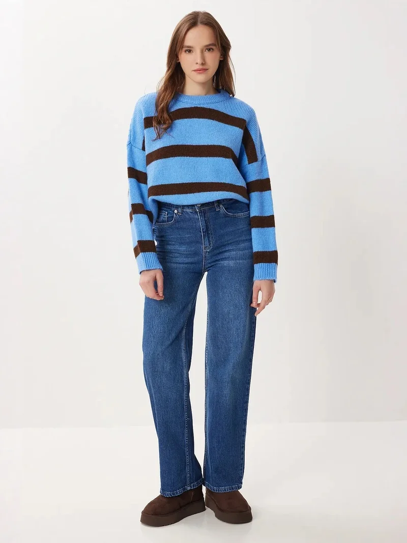 السعادة في إسطنبول ISTANBUL High Waist Wide Leg Denim Jeans