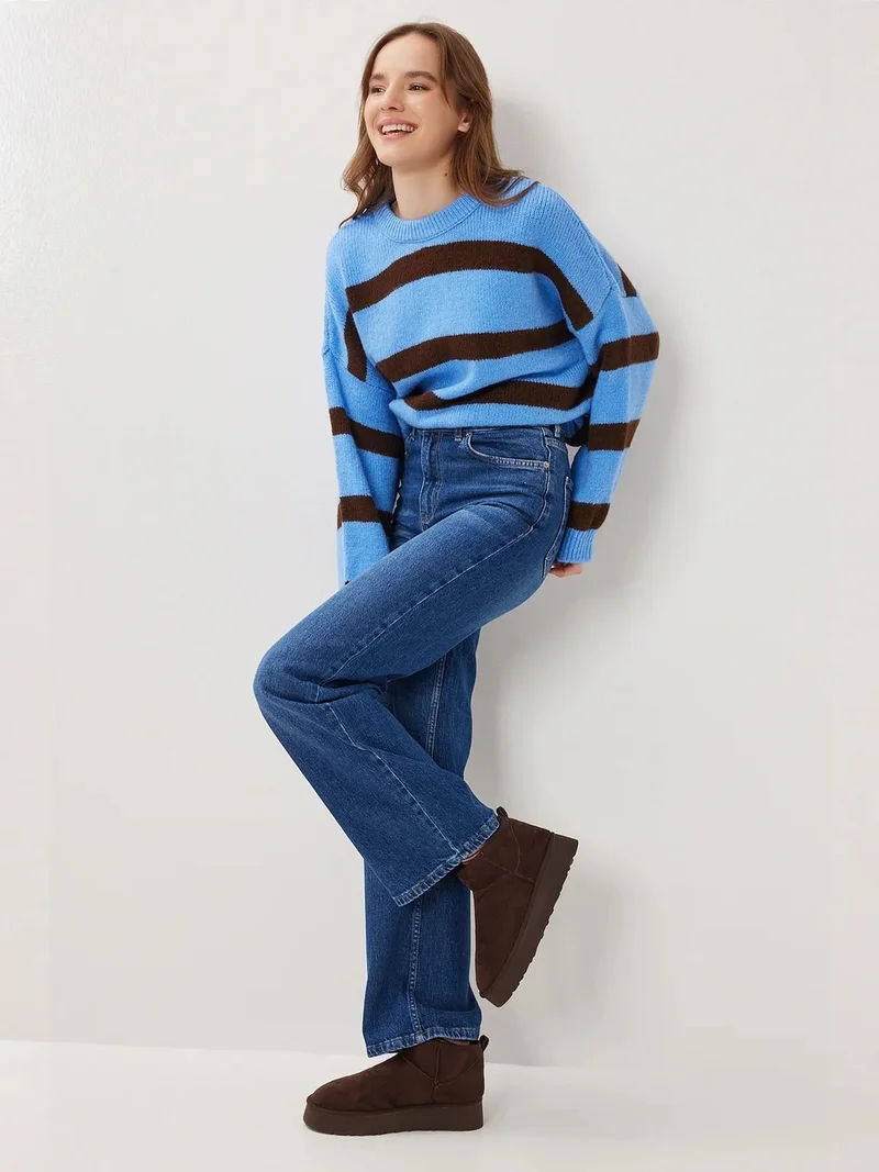 السعادة في إسطنبول ISTANBUL High Waist Wide Leg Denim Jeans