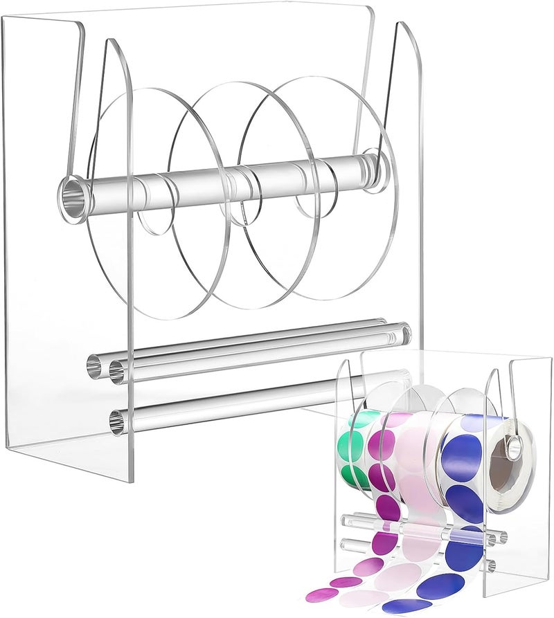 حامل لفات ملصقات الأكريليك القابل للتعديل مع 3 أقراص حاملة للملصقات منظف للمكتب - Image 1