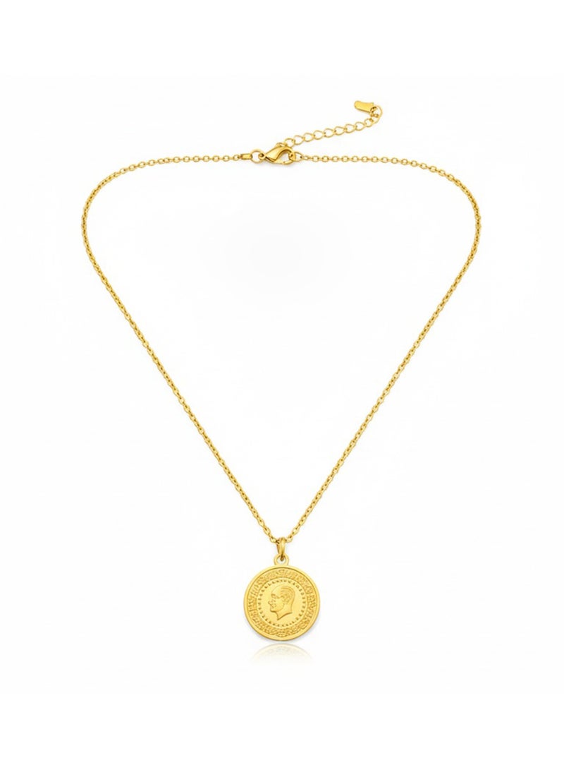 Julia Store 18K Gold Plated Stainless Steel Trendy Dainty Luxury Non-Tarnish Minimalist Luxury Aesthetic Exquisite Cute Turkish Coin Vintage  Choker Necklace Jewelry Gift - Image 1