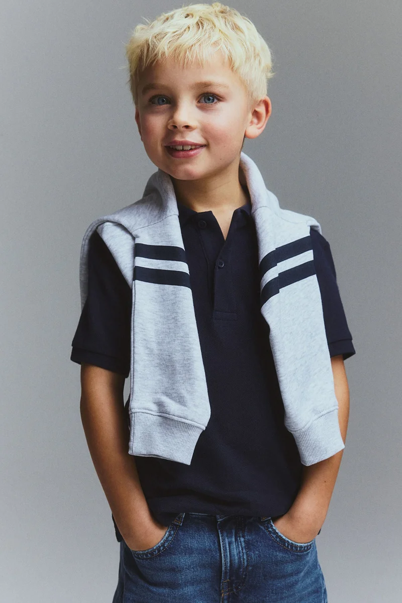 اتش اند ام Cotton piqué polo shirt