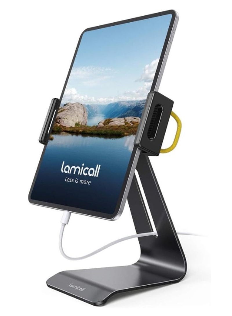 Lamicall Tablet Stand, Adjustable Tablet Holder - Universal 360 Rotation Holder, Stand for Phone, and Tablet - Image 1